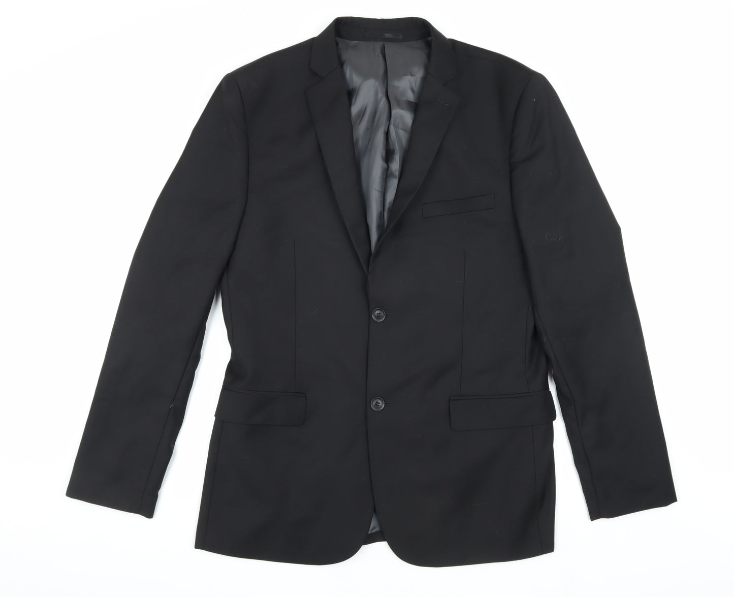 Topman Men's Black 40R Blazer Single-Breasted