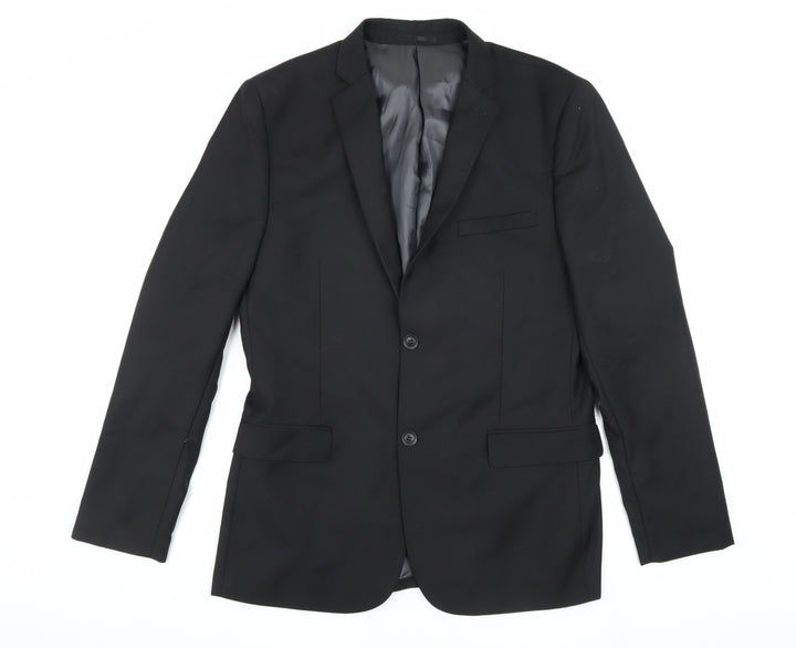 Topman Men's Black 40R Blazer Single-Breasted