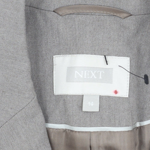 Next Women's Grey Blazer Size 14 Regular Business