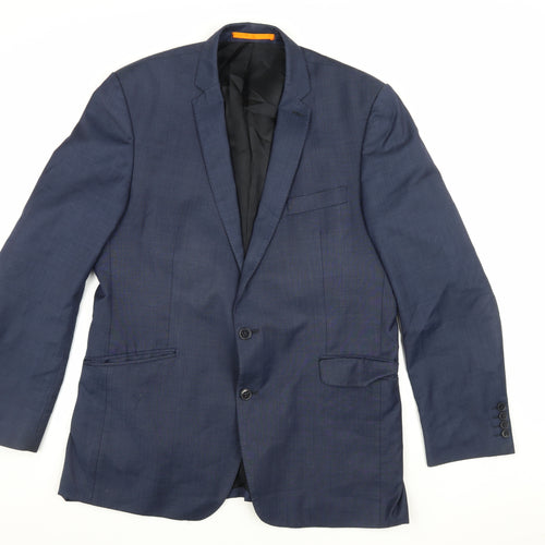 Ben Sherman Men's Blue Single Breasted Polyester Blazer Jacket Size 44 Regular