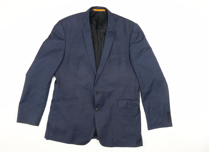 Ben Sherman Men's Blue Single Breasted Polyester Blazer Jacket Size 44 Regular