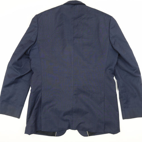 Ben Sherman Men's Blue Single Breasted Polyester Blazer Jacket Size 44 Regular