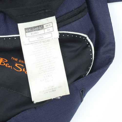 Ben Sherman Men's Blue Single Breasted Polyester Blazer Jacket Size 44 Regular