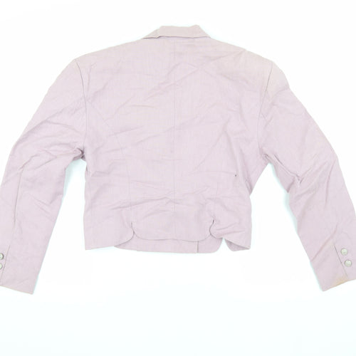 OuiSet Women's Pink Cropped Suit Jacket Blazer Size 8