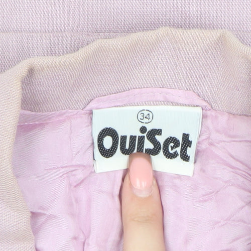 OuiSet Women's Pink Cropped Suit Jacket Blazer Size 8