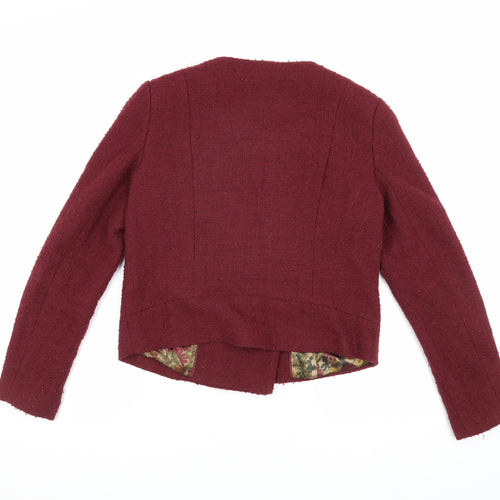 Ness Women’s Red Cropped Biker Jacket Size 10