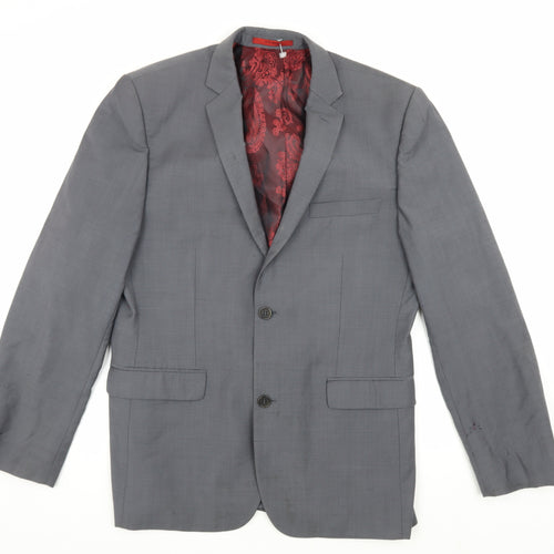 Ted Baker Men's Grey Wool Blazer 40R Business Formal