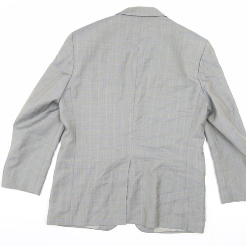 Marks and Spencer Men's Grey Check Blazer, 40 Short, Wool