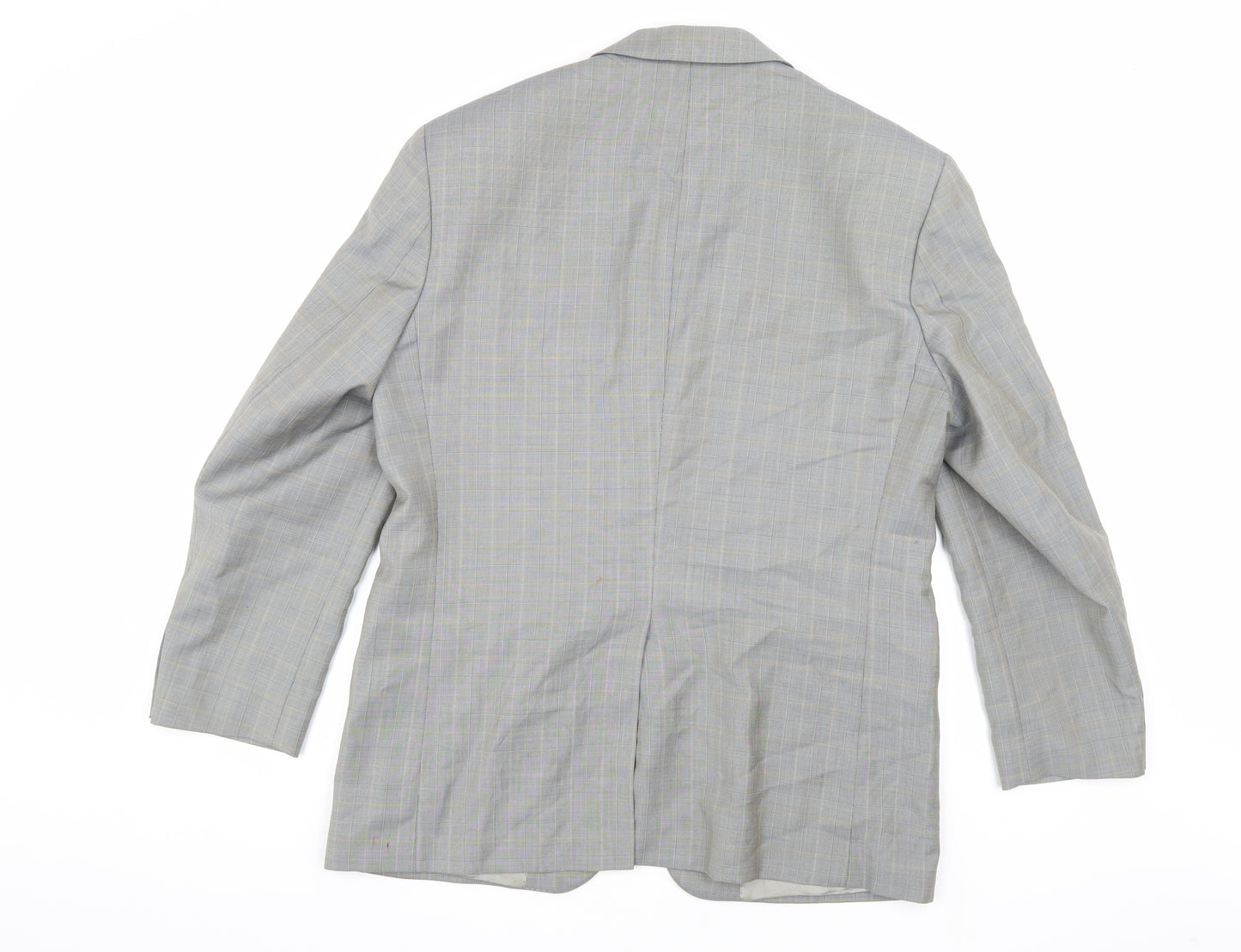 Marks and Spencer Men's Grey Check Blazer, 40 Short, Wool