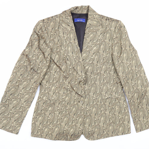 Wish Women's Beige Paisley Blazer, Size 14, Casual Chic