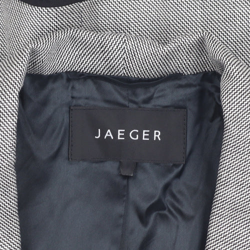 Jaeger Women’s Grey Blazer UK 10 Herringbone Lined
