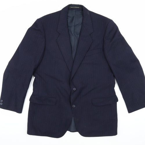 The Label Men's Blue Striped Wool Blazer 42S