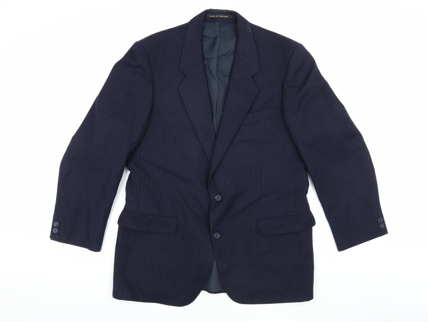 The Label Men's Blue Striped Wool Blazer 42S