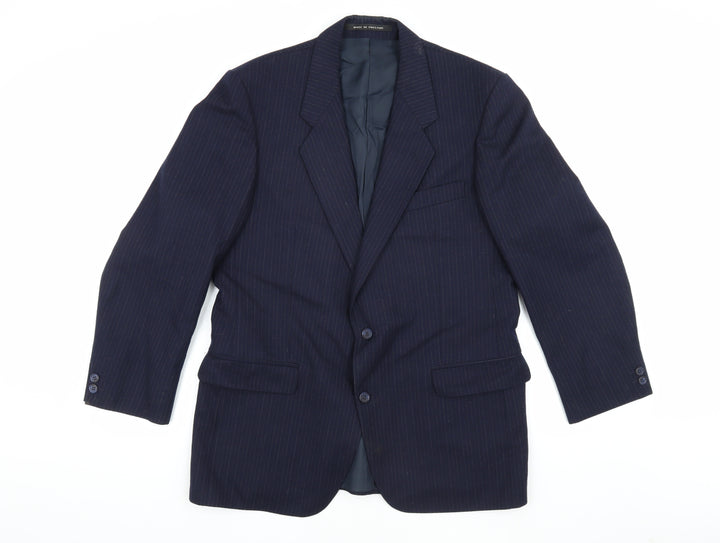 The Label Men's Blue Striped Wool Blazer 42S