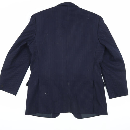 The Label Men's Blue Striped Wool Blazer 42S