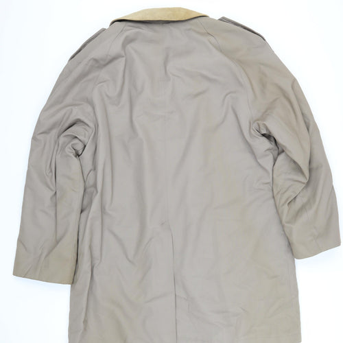 Canda Men's Beige 44in Check Lined Overcoat
