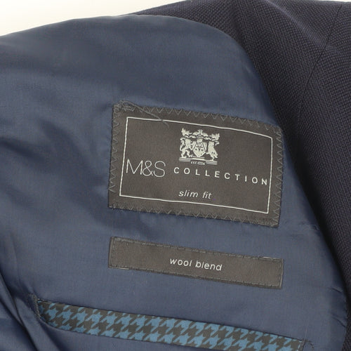 Marks and Spencer Men's Blue Slim Fit Blazer, Size 38S