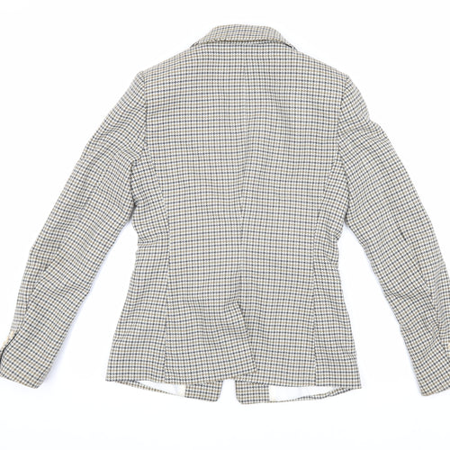 H&M Women's Multicoloured Size 8 Houndstooth Blazer