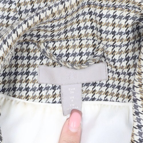 H&M Women's Multicoloured Size 8 Houndstooth Blazer