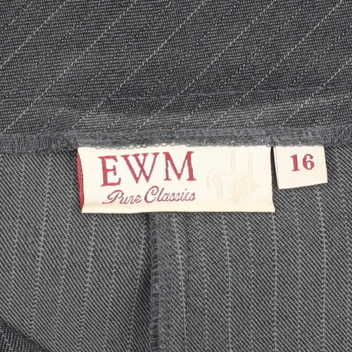 EWM Women's Grey Wool Dress Pants Size 16