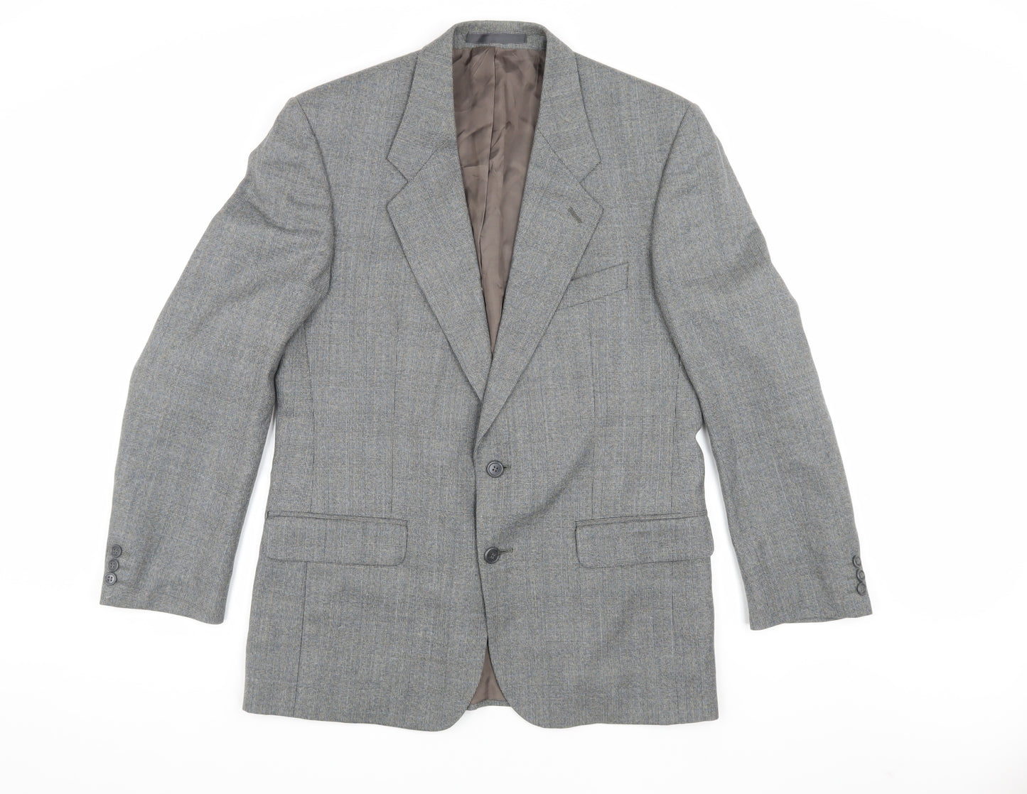 Label Men's Grey Blazer, Size 40, Regular Fit Wool Jacket