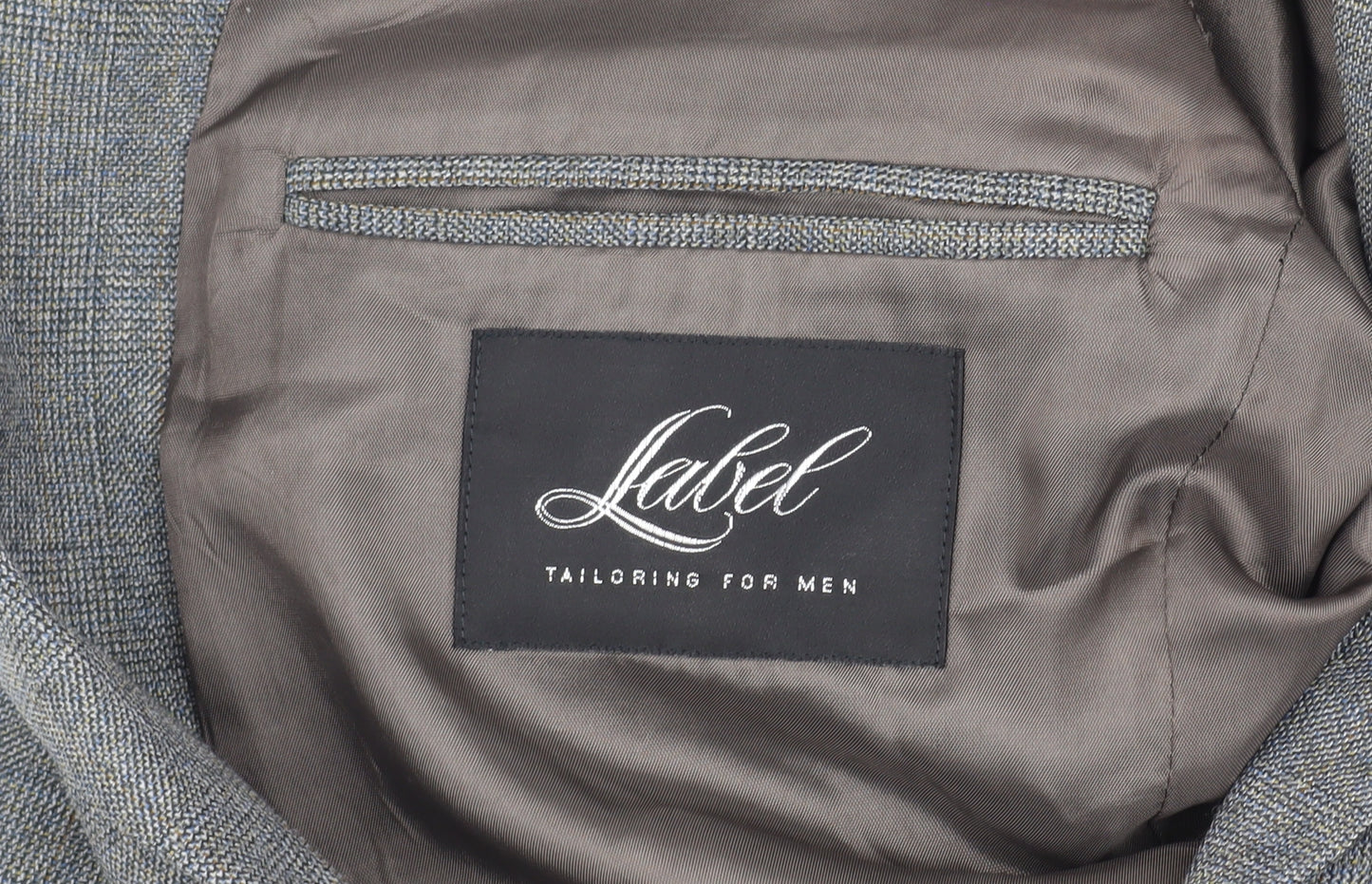 Label Men's Grey Blazer, Size 40, Regular Fit Wool Jacket