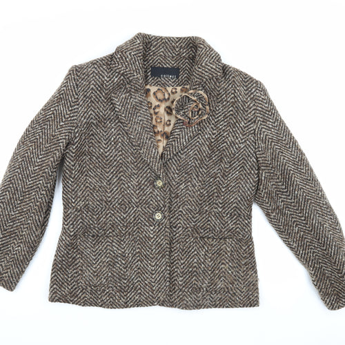 Collect Women's Brown Herringbone Blazer, Size 16