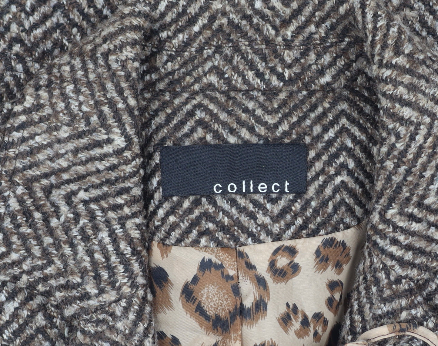 Collect Women's Brown Herringbone Blazer, Size 16