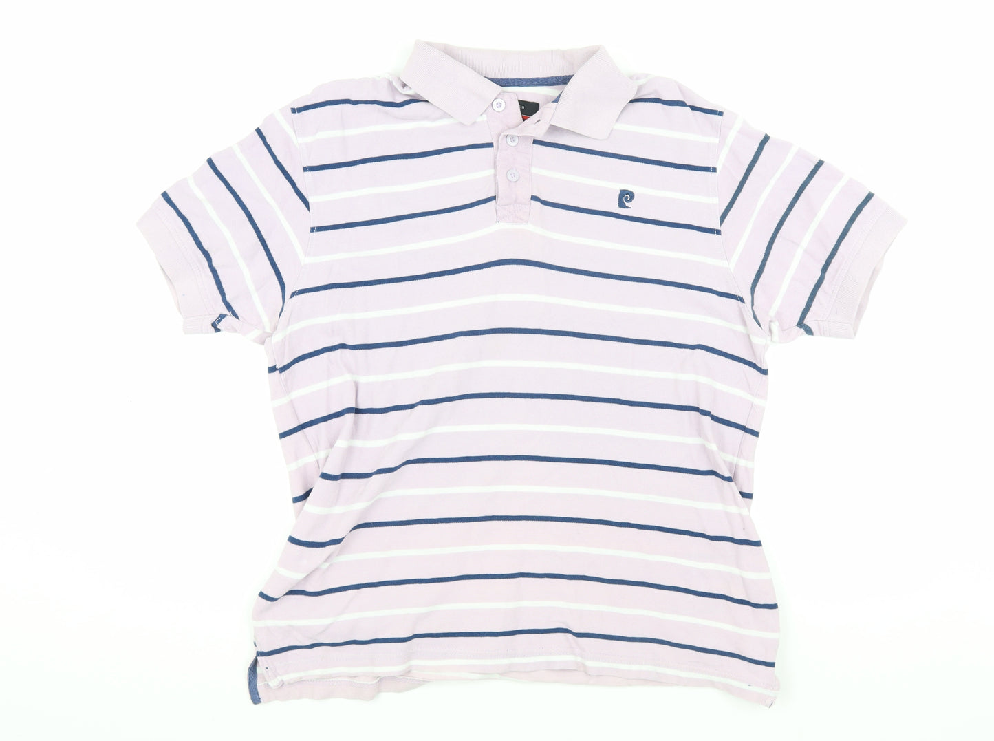 Pierre Cardin Men's White Striped Polo Shirt M