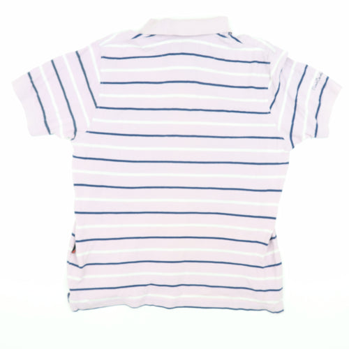 Pierre Cardin Men's White Striped Polo Shirt M