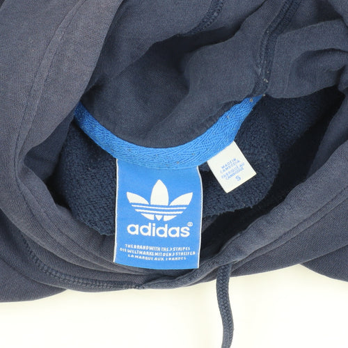 Adidas Men's Blue S Pullover Hoodie with Logo