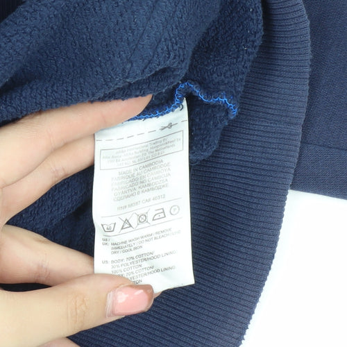 Adidas Men's Blue S Pullover Hoodie with Logo