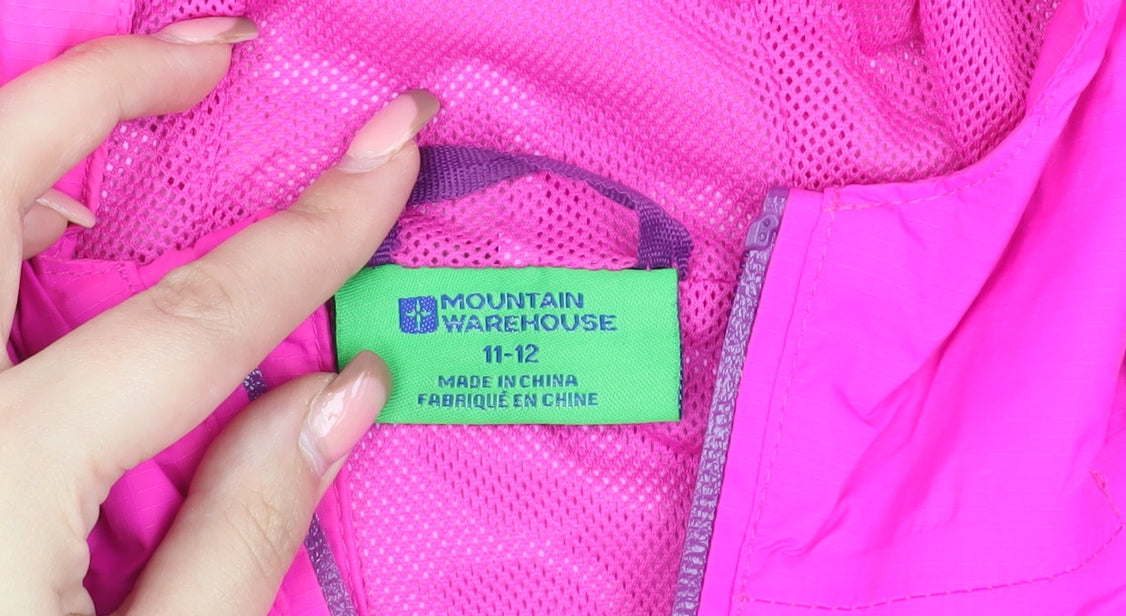 Mountain Warehouse Girls Pink Windbreaker Jacket 11-12 Yrs