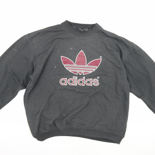 Adidas Men's Grey Pullover Sweatshirt - Size L