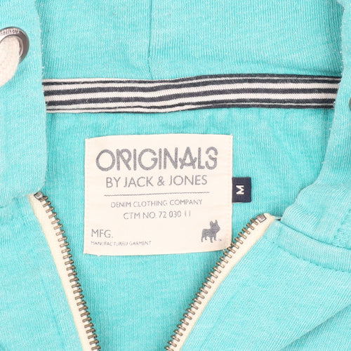 Jack & Jones Men's Green Hooded Jacket Size M Casual