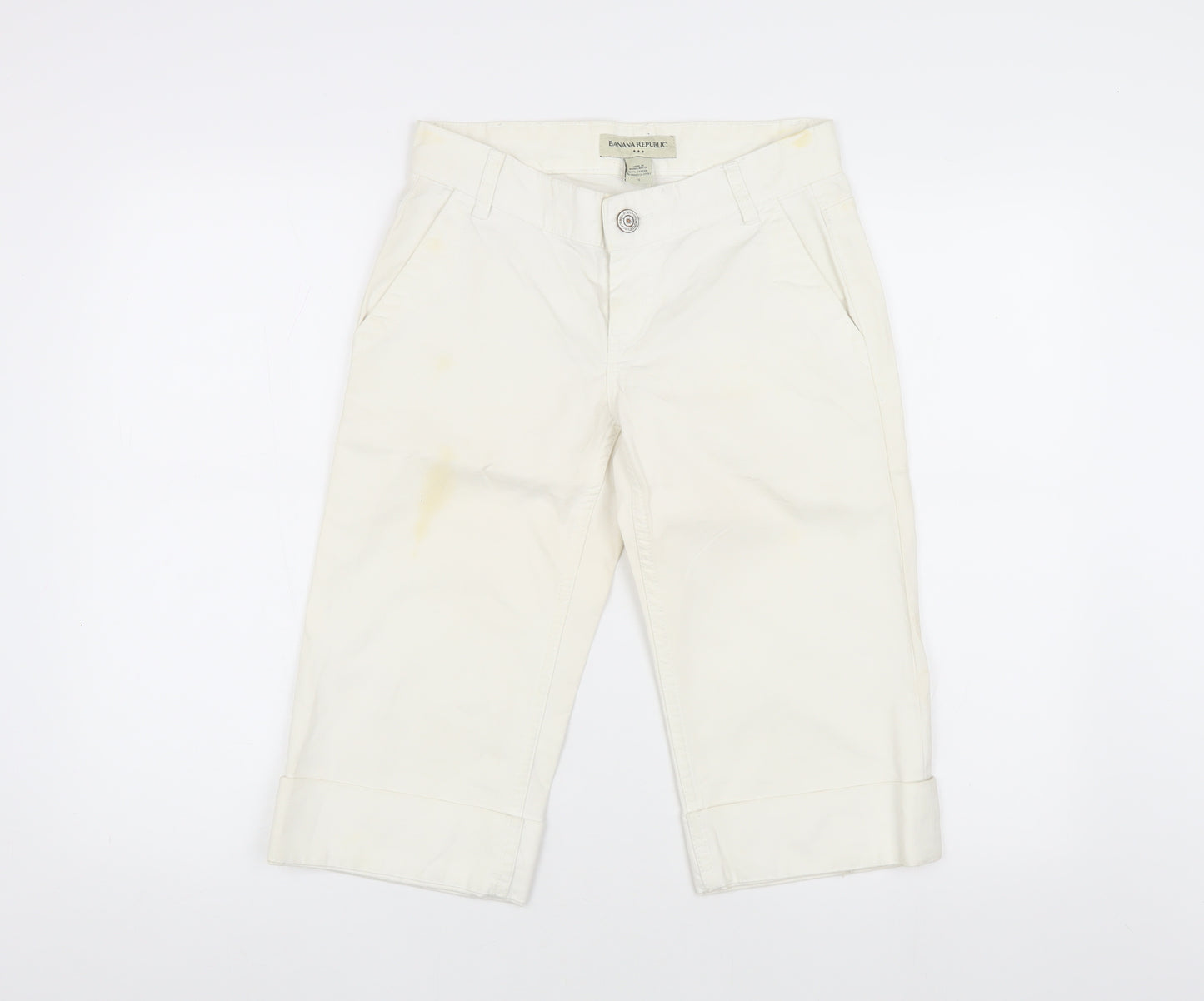 Banana Republic Women's White Chino Shorts 2XS Cotton