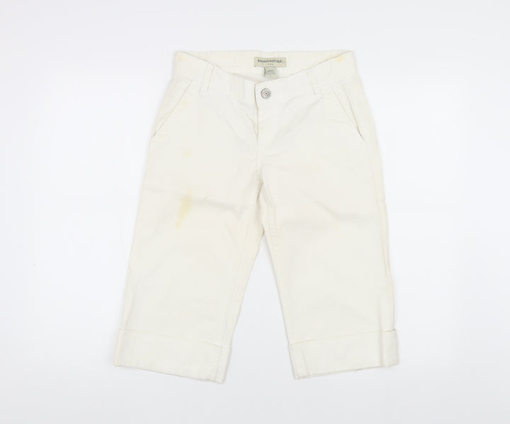 Banana Republic Women's White Chino Shorts 2XS Cotton