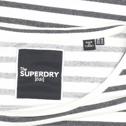 Superdry Women's Striped Long Sleeve T-Shirt, Size 16, Cotton
