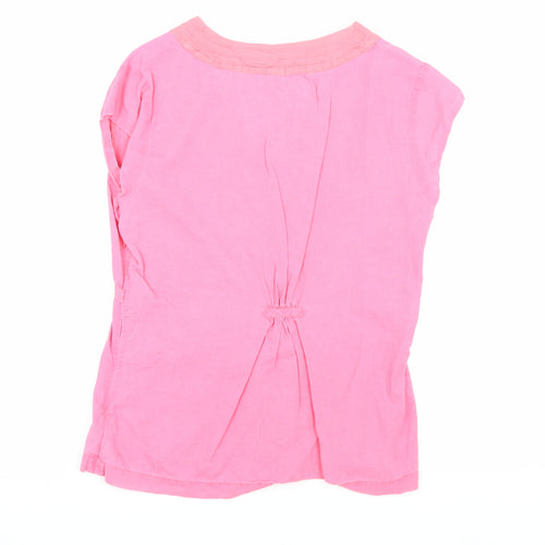 Weird Fish Women's Pink V-Neck Blouse M