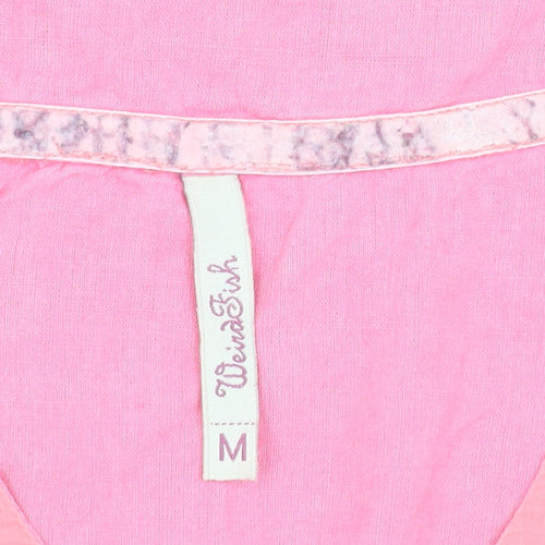 Weird Fish Women's Pink V-Neck Blouse M