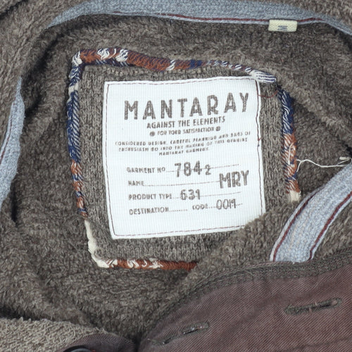 Mantaray Men's Brown Henley Sweatshirt M