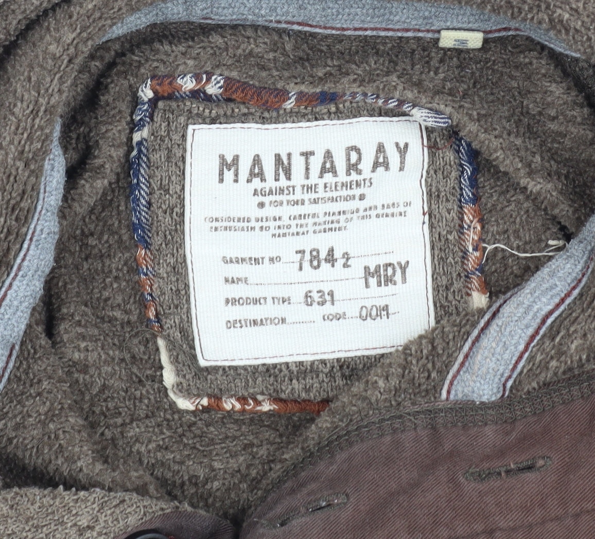 Mantaray Men's Brown Henley Sweatshirt M