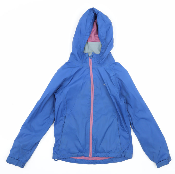 Trespass Girls Blue Waterproof Rain Coat 9 Years