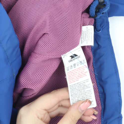 Trespass Girls Blue Waterproof Rain Coat 9 Years