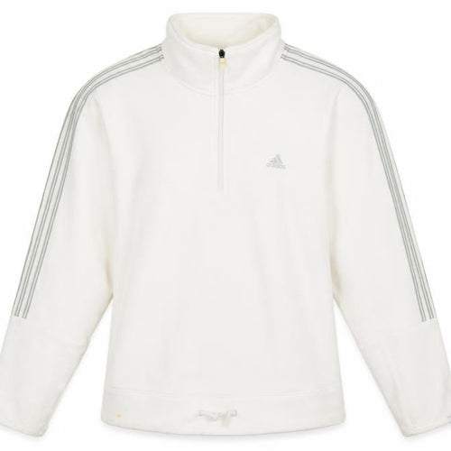 Adidas Women's White 1/4 Zip Sweatshirt, Size 14