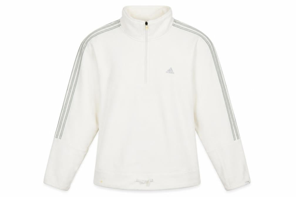 Adidas Women's White 1/4 Zip Sweatshirt, Size 14