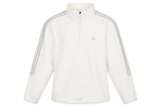 Adidas Women's White 1/4 Zip Sweatshirt, Size 14