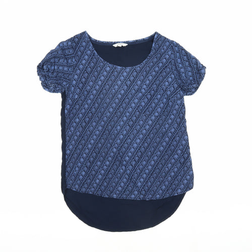 FatFace Women's Blue Geometric T-Shirt Size 8