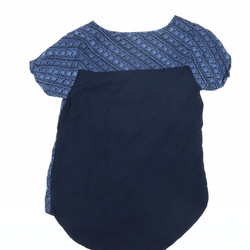 FatFace Women's Blue Geometric T-Shirt Size 8