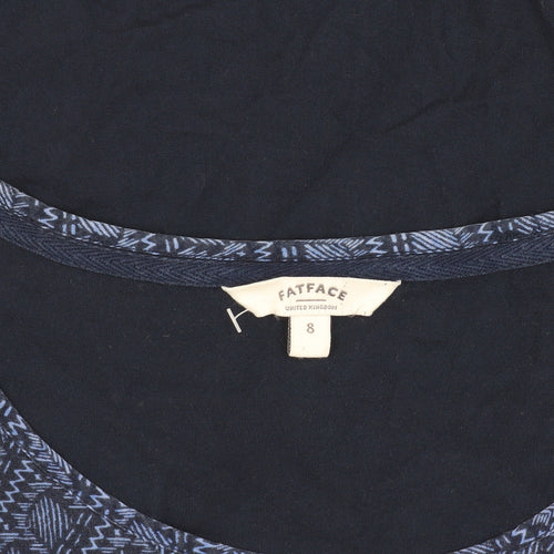 FatFace Women's Blue Geometric T-Shirt Size 8